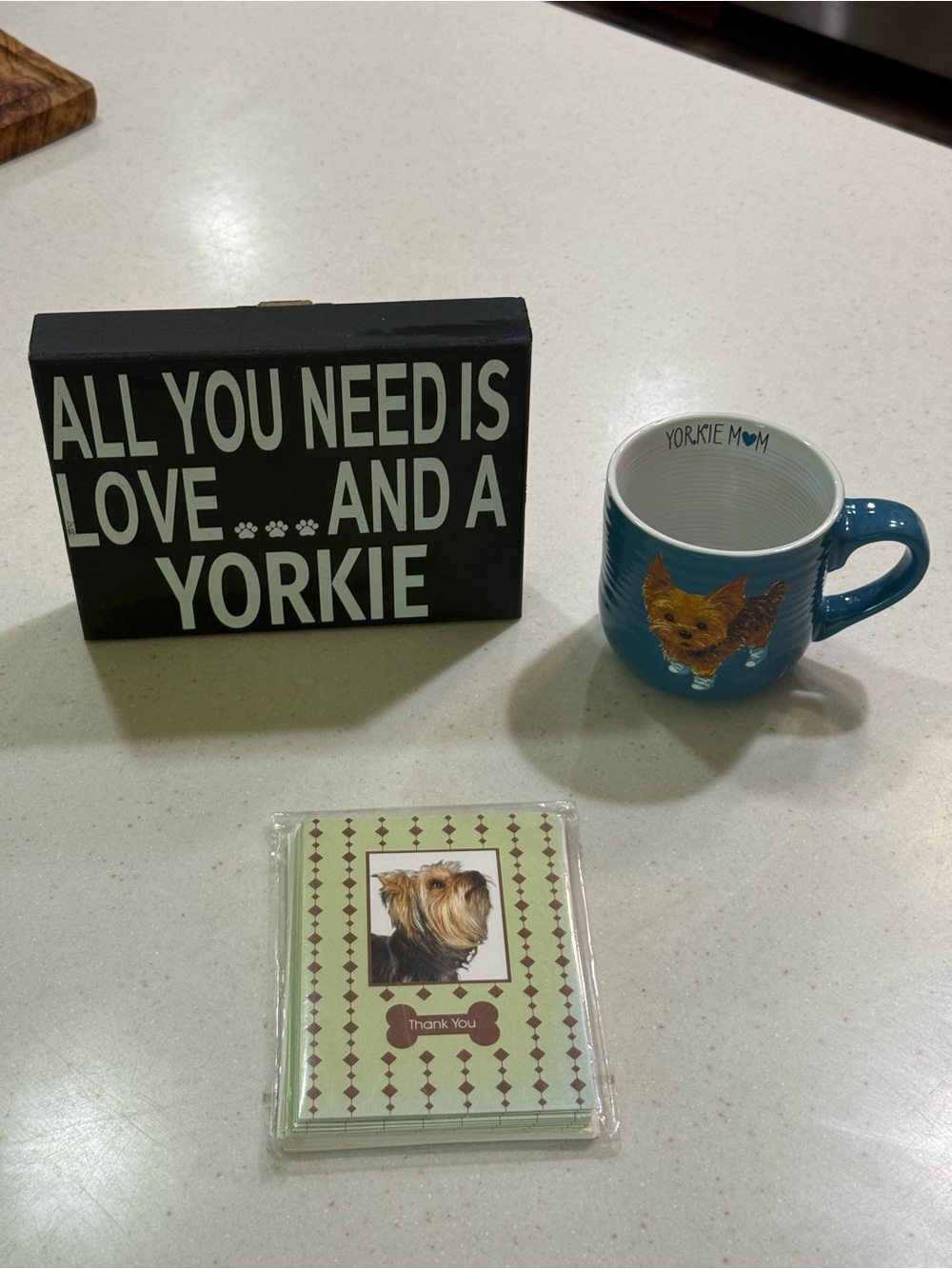 Yorkie accessories Bundle- Ceramic coffee mug, wall decor and gift cards - Picture 9 of 9